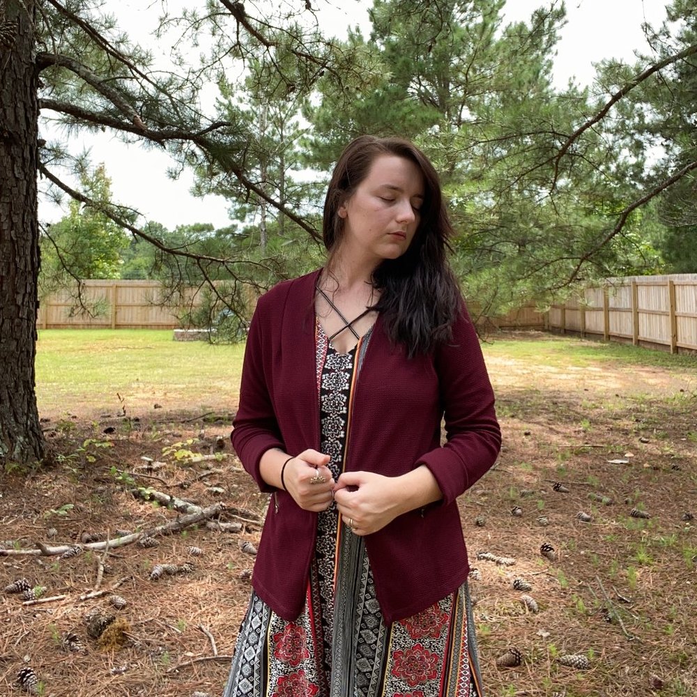 Burgundy lace blazer